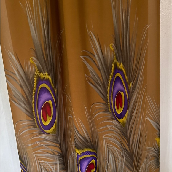 Peacock Print Silk Gown - Picture 2 of 9